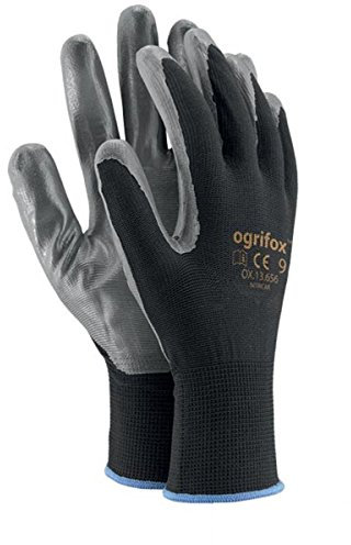 12 Pairs of Work Gloves, Assembly Gloves, Protective Gloves Made of Polyester and Nitrile Coated Size 10