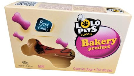 Lolo Pets 8X4X2 cm Cake for Dogs Mini bosvruchten hondensnack