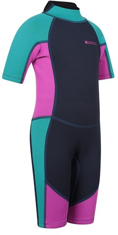 Mountain Warehouse Kurzer Kinder-Neoprenanzug - Körper 2.5mm, Easy-Glide-Reißverschluss, Tauchanzug mit verstellbarem Nackenverschluss - Frühling Sommer Traube (Kinder) Kinder 164 EU (13 Jahre)