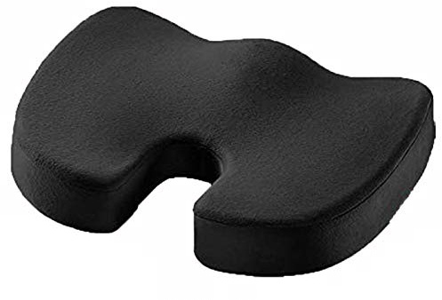 kissen Steißbein,Gel Memory Foam Kissen Orthopädisches Sitzkissen mit Gel-Schicht,Kann Steißbeinschmerzen und lschias Lindern Geeignet für Bürostühle Rollstuhlkissen(Memory Baumwolle schwarzer Plüsch)