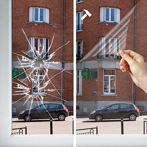 Dimexact Pellicola di Sicurezza Antieffrazione, Antirottura e Antigraffiti per finestre, Incolore - 120 Micron, Larghezza 0,75 m, in Rotolo