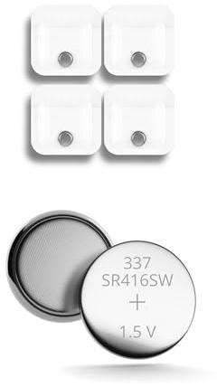 PingaOculto Button Cell Batteries 337 SR416SW Silver Oxide (4 Units) | Silver oxide, 8 mAh, Long lasting, Mercury free, Leak proof, For Vip Pro spy earpiece, Original replacement