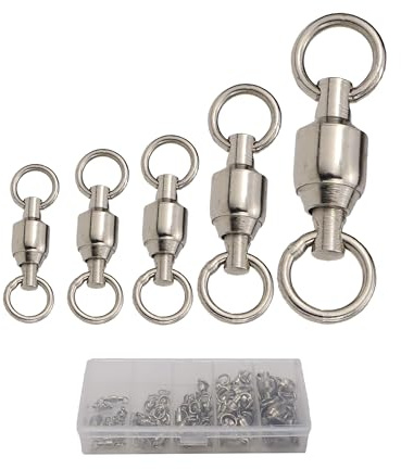 Facikono Saltwater Ball Bearing Swivel Set, Fishing Snap Swivels Heavy Duty Big Game Fishing Tackle Spinner Connector