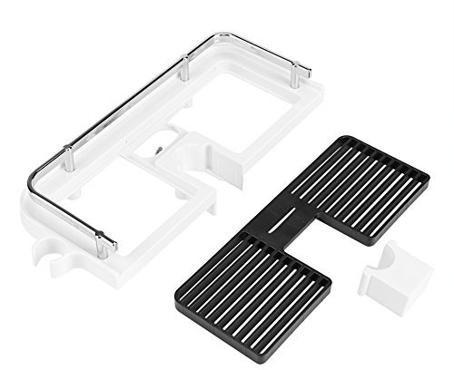 Mensola portaoggetti per asta doccia in ABS, portaoggetti portaoggetti per doccia organizer per mensola bagno (foro 24 mm)