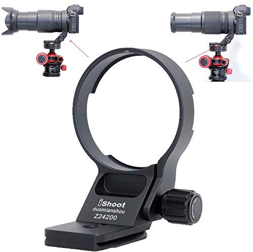 iShoot Lens Collar Tripod Mount Ring Compatible with Nikon Z 24-200mm f/4-6.3 VR & DX 50-250mm f/4.5-6.3 VR, Lens Support Holder Bracket Bottom is Arca-Swiss Fit Quick Release Plate Dovetail Groove
