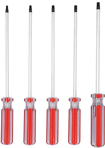 AKTOO Juego de destornilladores Torx T15 T20 T25 T27 T30, destornilladores Torx magnéticos de 6 pulgadas para reparación de computadoras, herramientas de automóviles y electrodomésticos, 5 piezas