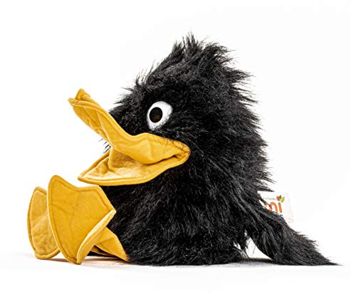 Uni-Toys - Handdocka Rabe – 40 cm (höjd) – fågel – plyschdjur, gosedjur