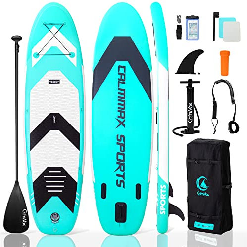 Aufblasbares Stand Up Paddle Board 320x76x15cm 10.6' bis 200kg Tragbar mit Paddel, Pumpe und Komplettes Zubehör SUP Board Set für Jugen und Erwachsene