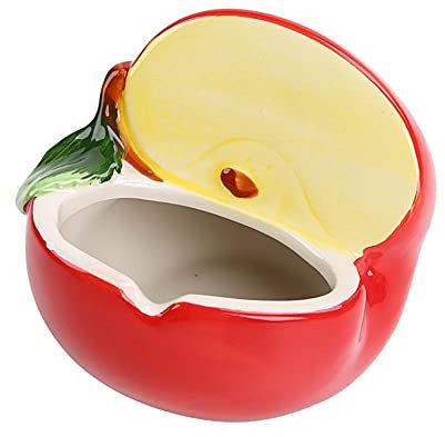 Aschenbecher Windaschenbecher Achenbecher Ornamente Kreative Zitroneförmige Aschenbecher Für Wohnzimmer Büro Badezimmer Büro Asche Lagerung Wassermelonenkästen Fruchtdekoration-Rot