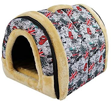 Haustierbett für kleine, mittelgroße, große, extra große Hunde, zusammenklappbar, graue Hundehöhle mit Kissen, selbstwärmendes und atmungsaktives Haustierbett, super weich und gemütlich