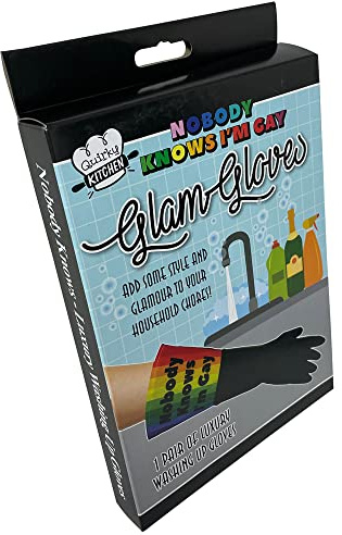 Nobody knows I'm Gay Glam Gloves - Funny LGBTQIA Washing Up Gloves Men Women Pride Gifts