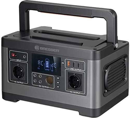 Bresser Mobile Power Station 500 Watt Power Bank für Teleskope oder andere elektronische Geräte mit 3x USB A, 1x USB C, 4 x 12 Volt DC und 2x 230 Volt Anschluss