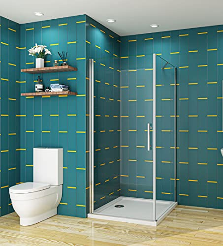 Aica Sanitär Duschabtrennung Duschkabine 76x76cm Duschtür 6mm Nano Glas H.185cm