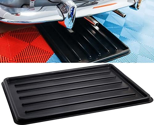 ReTaaj Multipurpose Low Profile Oil & Fuel Drip Tray Pan Extra Flat Car Bike Tool Plastic Black /7 Litre / 1mm Thickness / 930mm X 630mm X 30mm