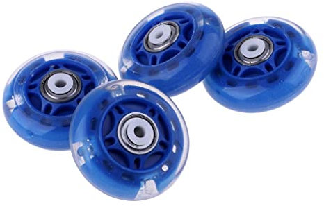 pistro 4 Rollen mit Kugellagern, für Skateboard, Ersatzspiel, Blau