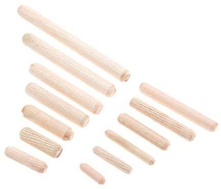 BELLAY 50 Stück - 200 Stück Holzdübel for Schrankschubladen, rund, geriffelt, Holz, Handwerk, Dübel, Stangen, passend for M6/M8/M10 x 20 mm - 100 mm (Color : Wood, Size : 10x80mm 50pcs)