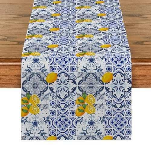 MITAR Tischläufer aus Stoff, Dekorationszubehör für Tisch, Blau, Klassische Hochzeit
