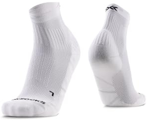 X-Socks Calcetines tobilleros Core Sport para carreras de alta intensidad, ciclismo y deportes de invierno - transpirabilidad, durabilidad y protección - Blanco ártico/Negro ópalo, 45-47