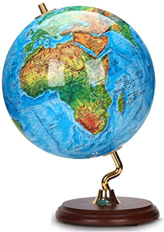 Mappamondo Globo Luminoso con Base in Mogano Globo terrestre Globi Luminosi notturni per Ufficio Studio HD Globi geografici Decorazione Desktop educazione Divertente