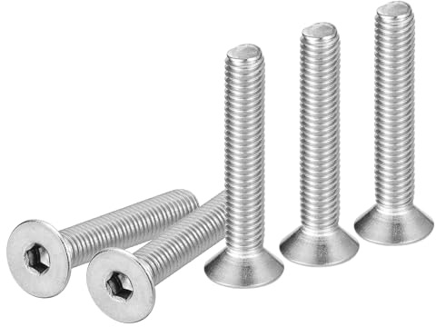 DTGN 10er Packung M5-0.8 x 30mm Sechskantschrauben mit Zylindersenk-Kopf | 304 Edelstahl, Vollgewinde, Senkkopfschrauben