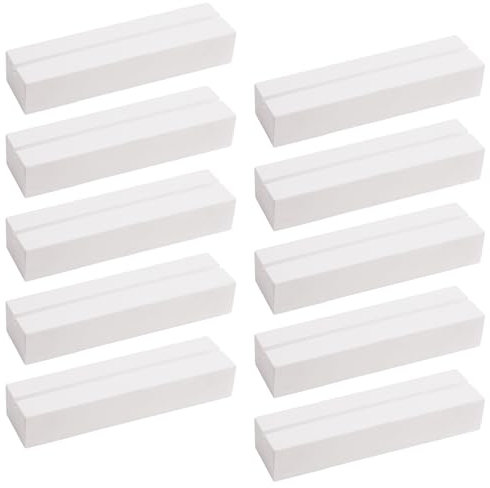 Greyoe Place Card Holders, Table Number Holders Wooden, 10 Pcs Place Card Holder Simple Wooden Card Holder for Wedding Table Name Number, Pictures, Memos, Notes (White)