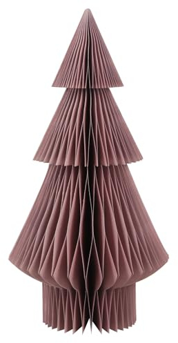 Árbol navideño Honeycomb Rosa: Figura Papel Plegable para decoración navideña, Adorno Invierno Adviento Hygge Scandi, decoración hogar Navidad Interior, árbol Decorativo, 30 x 15 cm