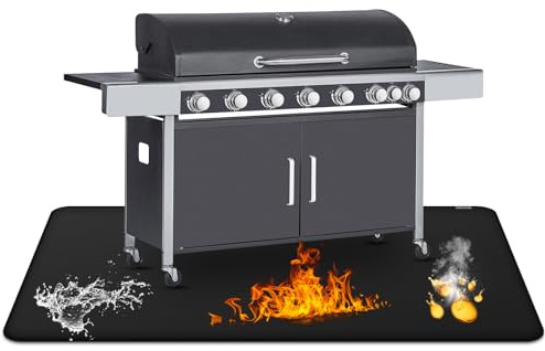 FIREWESS 75 x 120 cm Under Grill Mat for Outdoor Grill,Double-Sided Fireproof Grill Pad,Perfect for Outdoor Barbecue Spots,Fireproof, Waterproof, and Oilproof BBQ Protector for Decks and Patios