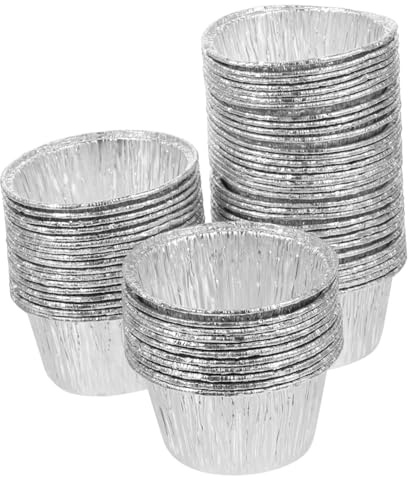 Ciieeo 100piezas Capacillos Para Hornear De Aluminio Moldes Redondos Para Tartasletas y Flanes