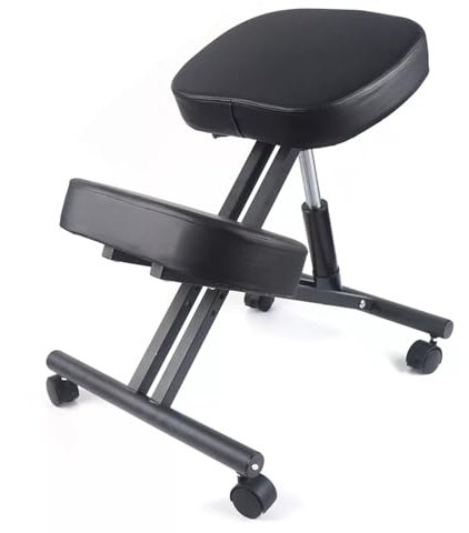 Treeisland Ergonomischer Kniestuhl mit Rollen, 50-60 cm Höhenverstellbar Bürohocker Kniehocker für Zuhause und Büro