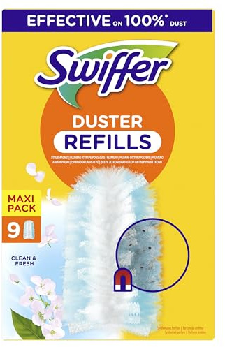 Swiffer Duster Plumeau Recharges Parfum Febreze x54 | Capture Poussière, Saleté, Poils et Allergènes,même dans Les Coins Difficiles, Rapide et Efficace, Manche Vendu Séparément