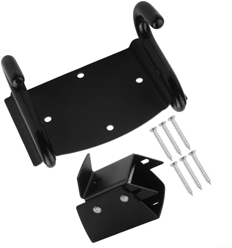 Eawfgtuw Heavy Duty Wheelbarrow Storage Hook, Folding Wheelbarrow Hanger, Garden Tool Organizer, Spring-Loaded Lifter Latch Steel Bracket with Protective Silicone Pads for Garage Shed