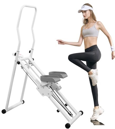 Treppenstepper Maschine für Heim-Fitnessstudio, zusammenklappbares kompaktes Design mit erweitertem Schrittbereich und verstellbarem Lenker, ideal für Indoor-Fitness