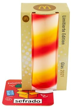sefrado Bundle Exclusiver Untersetzer kompatibel mit 1 x Cola Glas Stripes - McDonalds 2021 - Sammel Gläser
