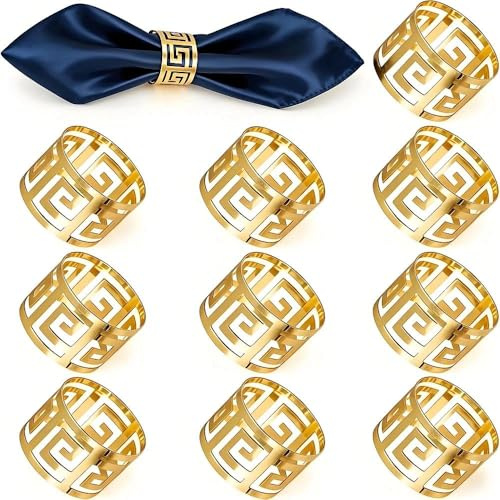 HECHKJ Servilleteros, 10 Piezas Servilleteros Individuales, Elegantes Anillos para Servilletas, Elegante y Práctico, Ideal para Bodas, Fiestas y Banquetes.