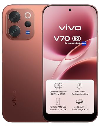 vivo V70 8GB+512GB Supertele ZEISS Vídeo4K 6500 Pantalla1,5K OLED IP68