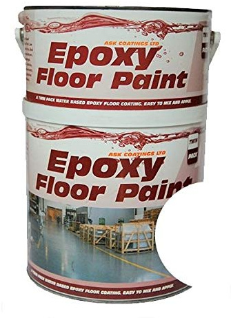 Epoxy Resin Floor Paint by Ask Coatings. for Garage, Industrial and Domestic. 5L (White)