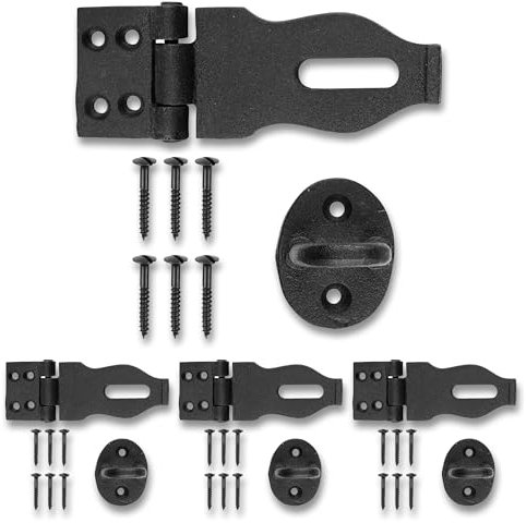 4 schließbändern schwarz Schmiedeeisen rostfrei Set von 4