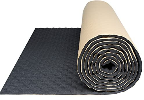 sourcing map 50cmX100cm Aislante Térmico Aislante Térmico Insonorizante Forro Papel Adhesivo Espuma Ondulada Aislante Acústico Insonorización Coche Negro