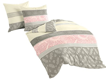 Bierbaum Bettwäsche 4972, Fein-Biber, Designed in Germany, rosa 06, 155 x 220 cm + 80x80 cm, Komfortgröße