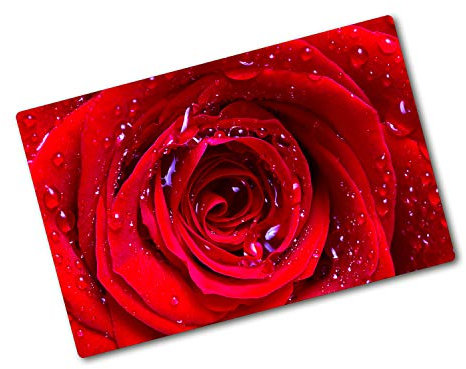 Tulup Tagliere Vetro Temperato - 80x52cm - Copri Piano Cottura - Rosa