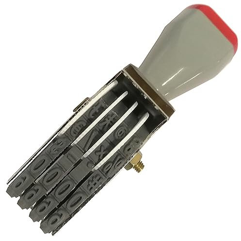 WANLIAN 7 mm 4 Band Nummerierungsstempel, personalisieren veränderbar (0-9)10 Ziffern Zahlen, 2 zufälligen Zeichen, multifunktionaler DIY-Gummistempel, Abdruck 18x7 mm, mehrfarbig-Stempe