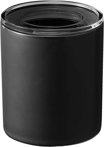 YAMAZAKI 5117 TOWER Ceramic Canister L, black, Ceramic/PMS Resin, 10.5 x 10.5 x 12 cm