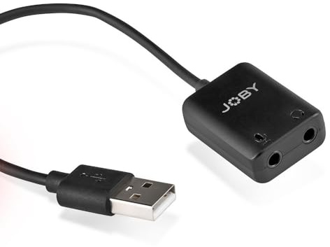 JOBY Adaptateur Micro Cravate Camera sans Fil USB Wavo, Support Microphone pour Appareil Photo, Compatible avec PC, Ordinateur Portable, Mac, kit de Vidéoconférence et Podcast Universel