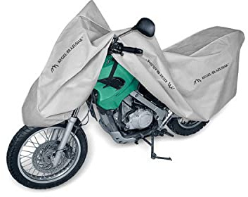Motorrad Abdeckplane Motorradabdeckung Motorradgarage XL 240-265 cm Grau Wasserfest & Extrastark Outdoor Abdeckplane gegen Regen Schnee Wind UV-Strahlung Laub und anderen Schmutz