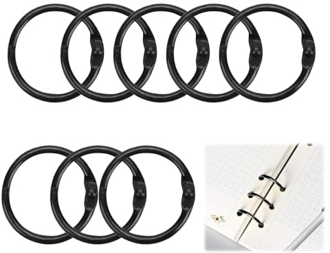 SJUNJIE 20 STK Buchringe 50mm Binderringe Vorhangringe Metall Gardinenringe | Bindering Metallbuchring mit Index-Karabinerring zur Sicheren Befestigung von Notebook-Album und Schlüsselring Duschring