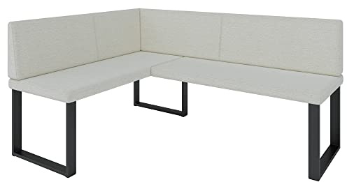 FURNISTAR Eckbank Akiko Metal - Eckbankgruppe für Ihrem Esszimmer, Küche modern, Sitzecke, Essecke. Perfekt für Küche, Büro und Rezeption. Solide und Starke Verarbeitung. (INARI 22, 128x168cm Links)