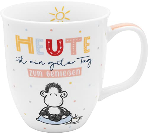 Sheepworld Tasse mit Motiv Heute ist ein guter Tag | Tasse mit Spruch, Porzellan, 40 cl | Geschenk | 48190