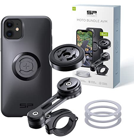 SP CONNECT Moto Bundle mit Anti Vibration Module | SPC+ | kompatibel mit iPhone 11/XR | Handyhalter für Motorrad Bike Moped Roller | Gadget Halterung für Navi