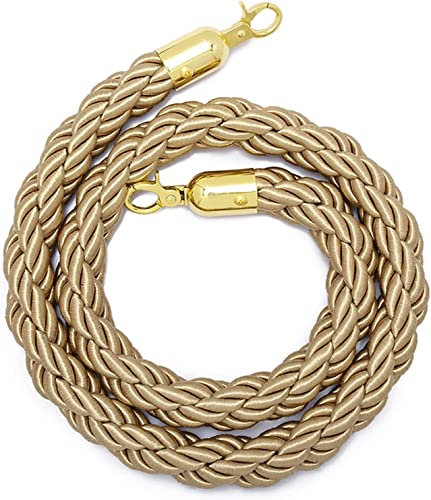 OKUOKA Corde de barrière en Chanvre 2 de Corde de Garde - Corps avec Mousqueton plaqué Or Corde tressée en Chanvre Commande de Groupe de diviseur de File d'attente pour Les Concerts (Color : 1 Pack,