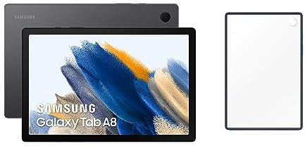 Samsung Galaxy Tab A8 128GB de Almacenamiento con Funda- Tablet de 10.5” (WiFi, Android 12), Color Gris (Versión Española)